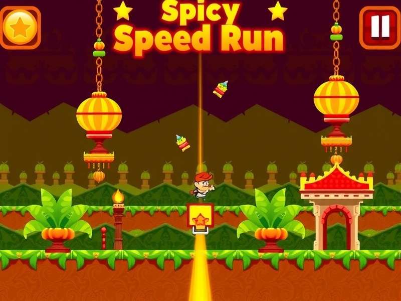 Spicy Speed Run gameplay screenshot showing Indian-themed levels